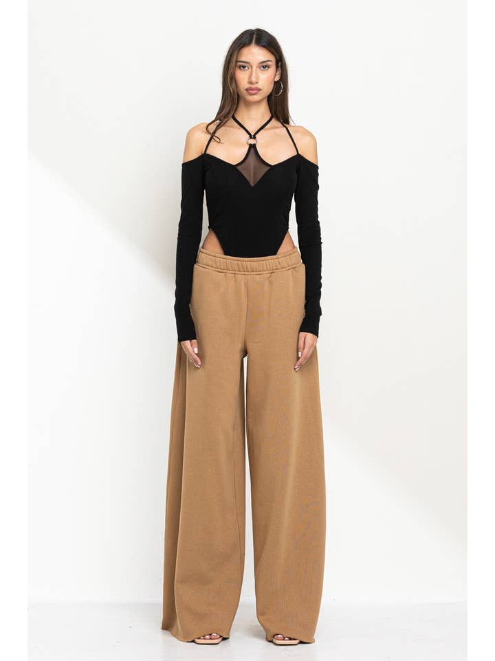 No Vacancy - Vendita all'ingrosso Pantaloni sportivi/da jogging loungewear - Donna - Pantaloni sportivi casual in pile a gambe larghe1