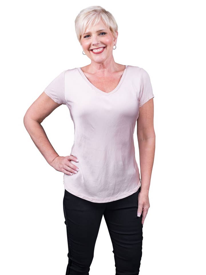 TINA Stephens Italy/Tees By Tina - Wholesale T-Shirt - Women's - Brea Viscose Sheen Top (BSS180)3