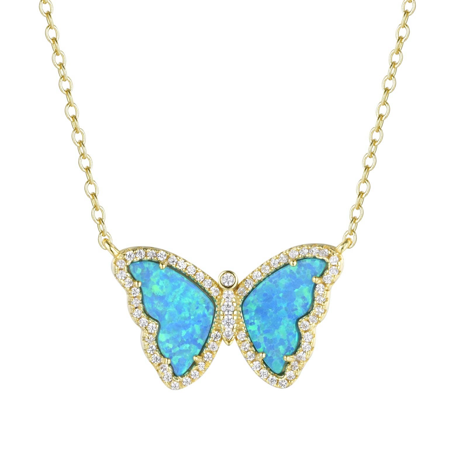 Kamaria Jewelry - Wholesale Pendant/Charm Necklace - Opal Butterfly Necklace With Crystals22