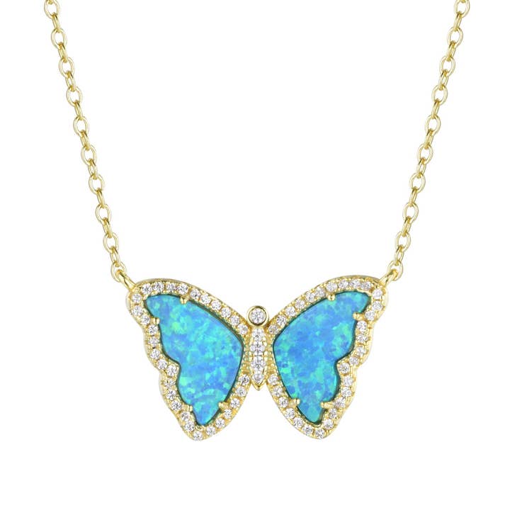 Kamaria Jewelry - Wholesale Pendant/Charm Necklace - Opal Butterfly Necklace With Crystals22