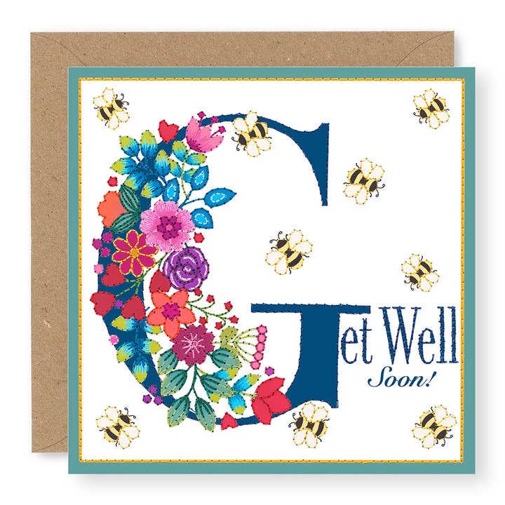 Bouquet Get Well Soon for wholesale by Jane Buurman Handmade (Greetings Cards)