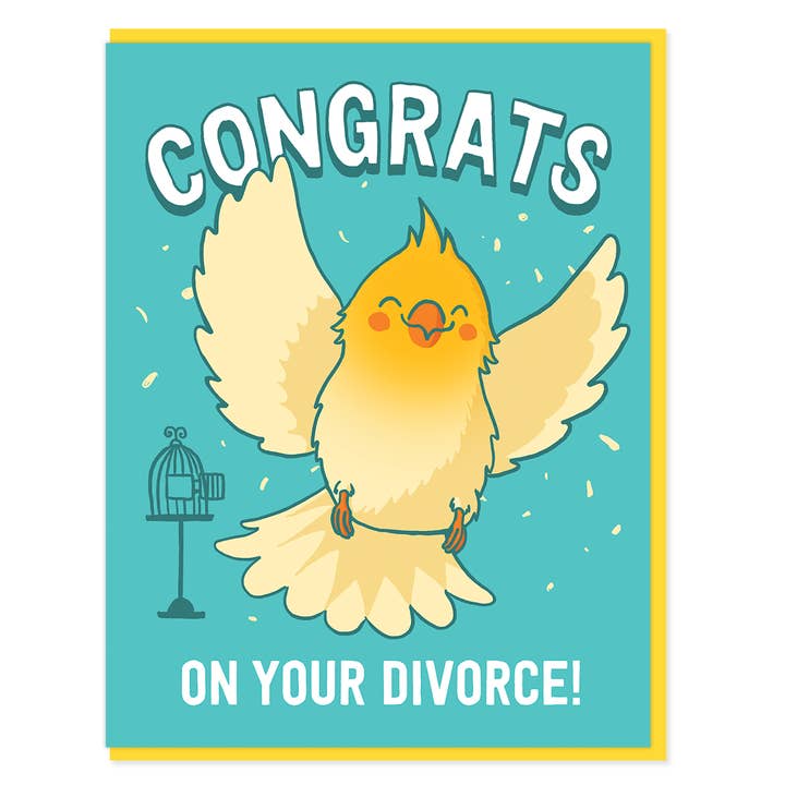 Free Bird Divorce Card for wholesale by Semi Sweet Press