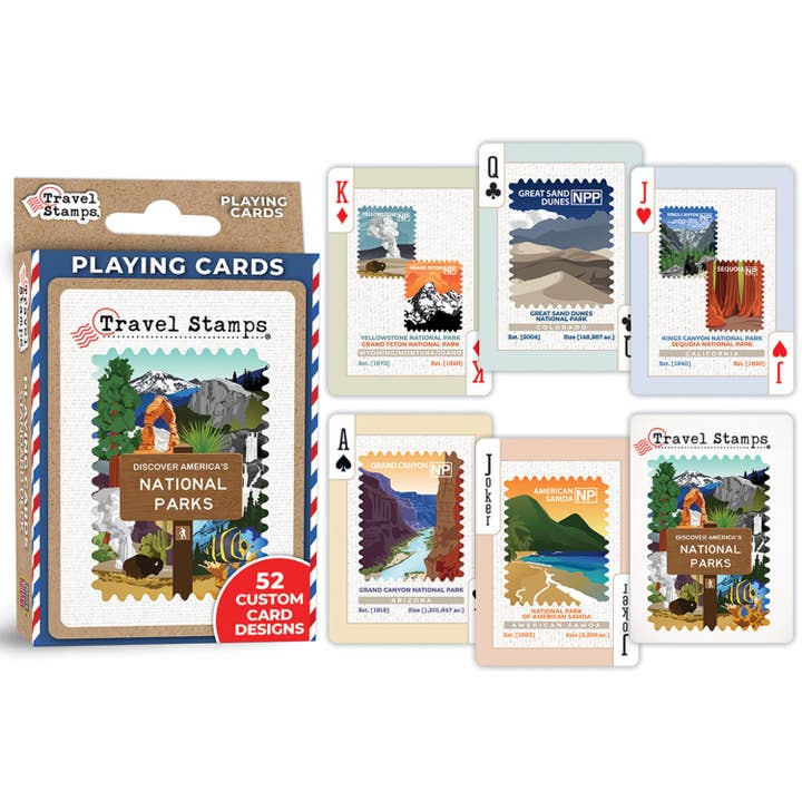 Masterpieces Puzzles - Wholesale Playing Cards - National Parks Travel Stamps Playing Cards2