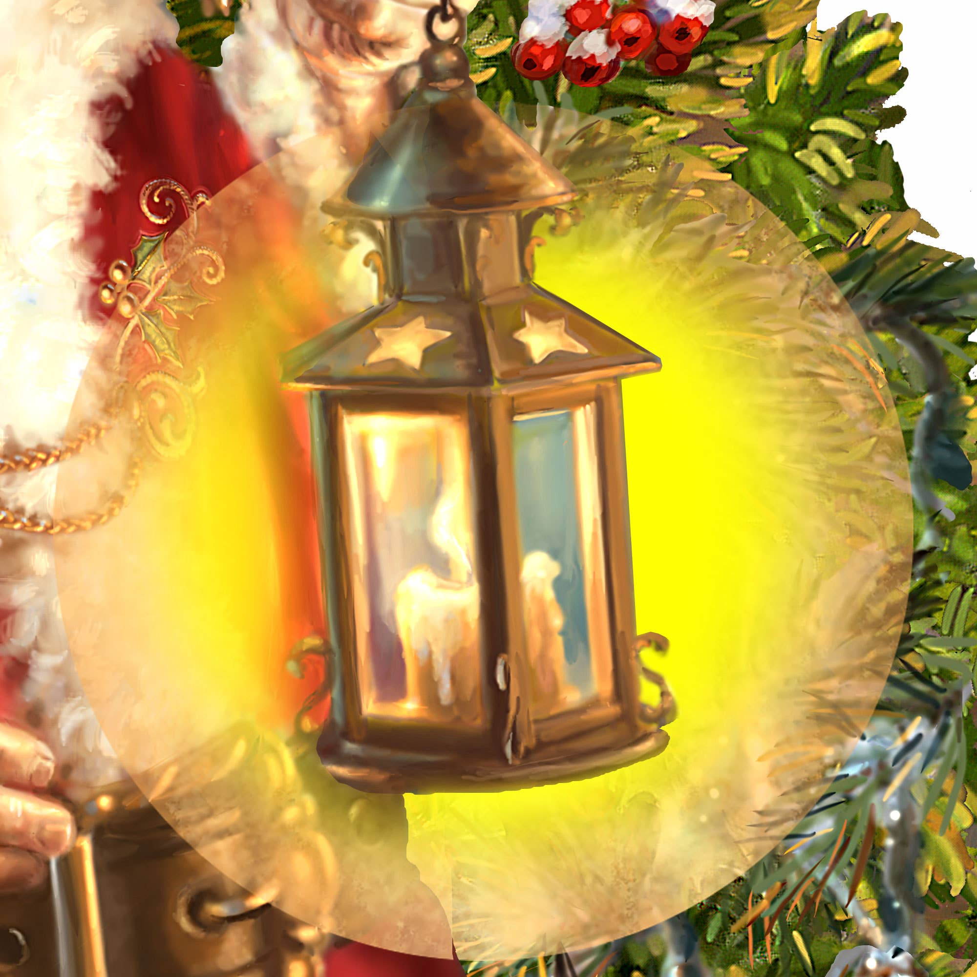 Designocracy - Wholesale Door Hanger - Enchanted Christmas Santa Door Hanger D.Gelsinger1