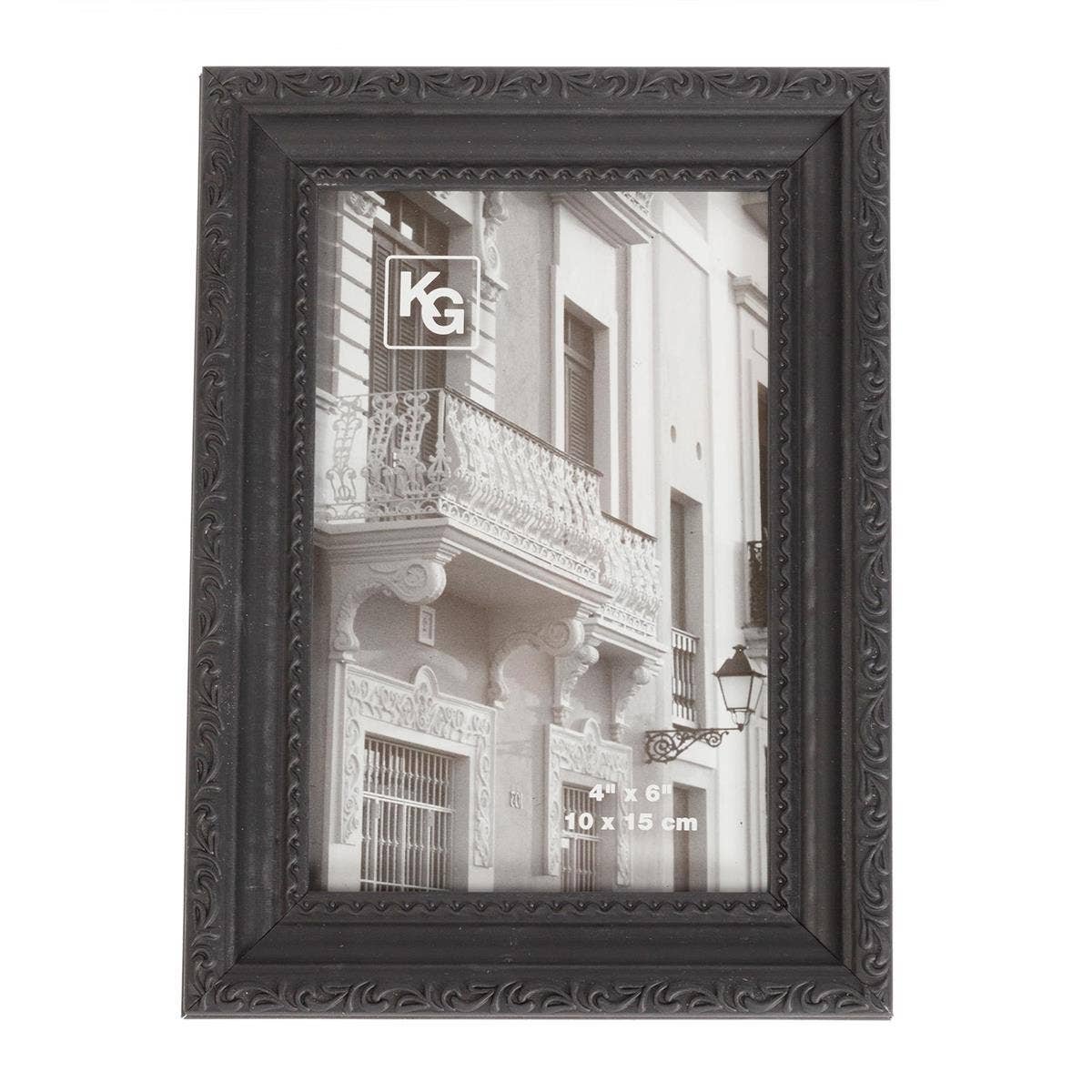 Kiera Grace - Wholesale Picture Frame - Kiera Grace Claire Frame, Black With Raised Leaf Border1