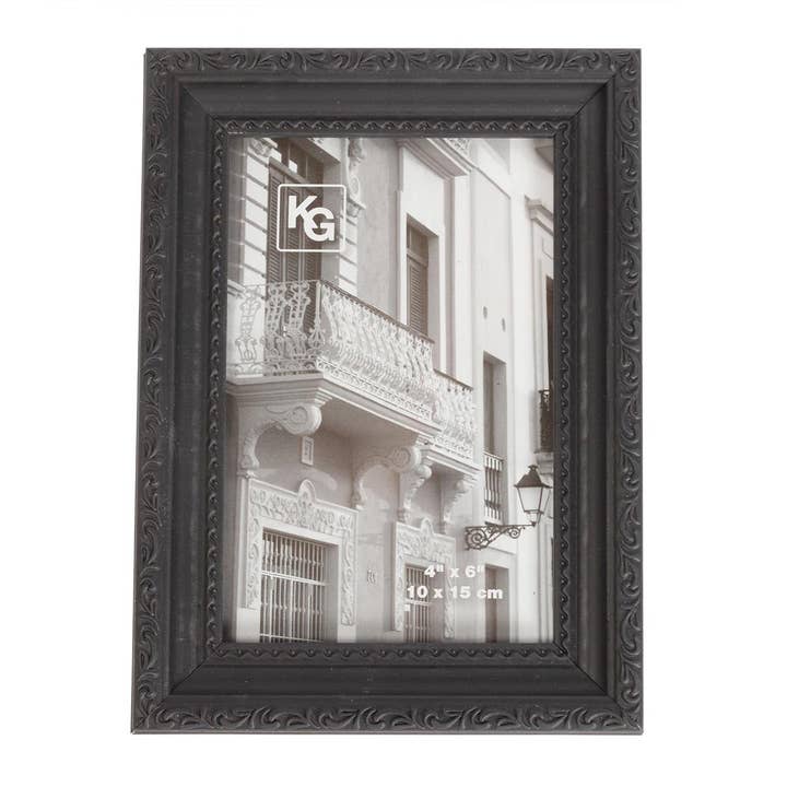 Kiera Grace - Wholesale Picture Frame - Kiera Grace Claire Frame, Black With Raised Leaf Border1