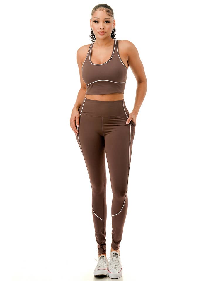 Color 5 – Großhandel Sportbekleidungsset – Damen – Sport-BH für aktive Kleidung mit Yogahose im Set mit kontrastfarbenem Rand8