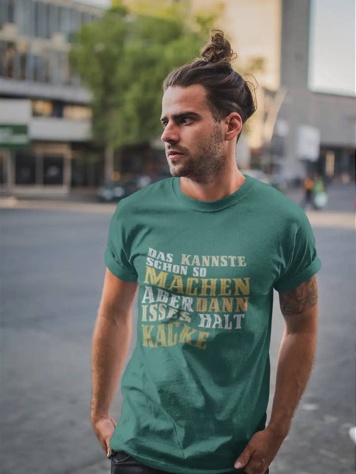 Men’s Graphic T-Shirt Das Kannste Schon so Machen - Aber Dann Isses Halt Kacke Military Green Gift Idea for wholesale by ULTRABASIC