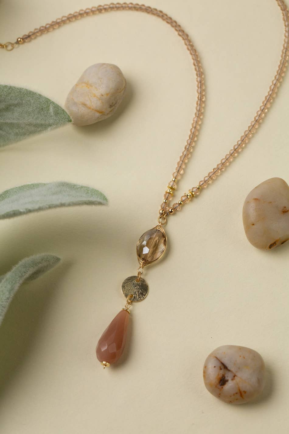 Anne Vaughan Designs Jewelry – wholesale Beaded/pearl necklace – Solace 30-32" Crystal With Moonstone Statement Necklace2