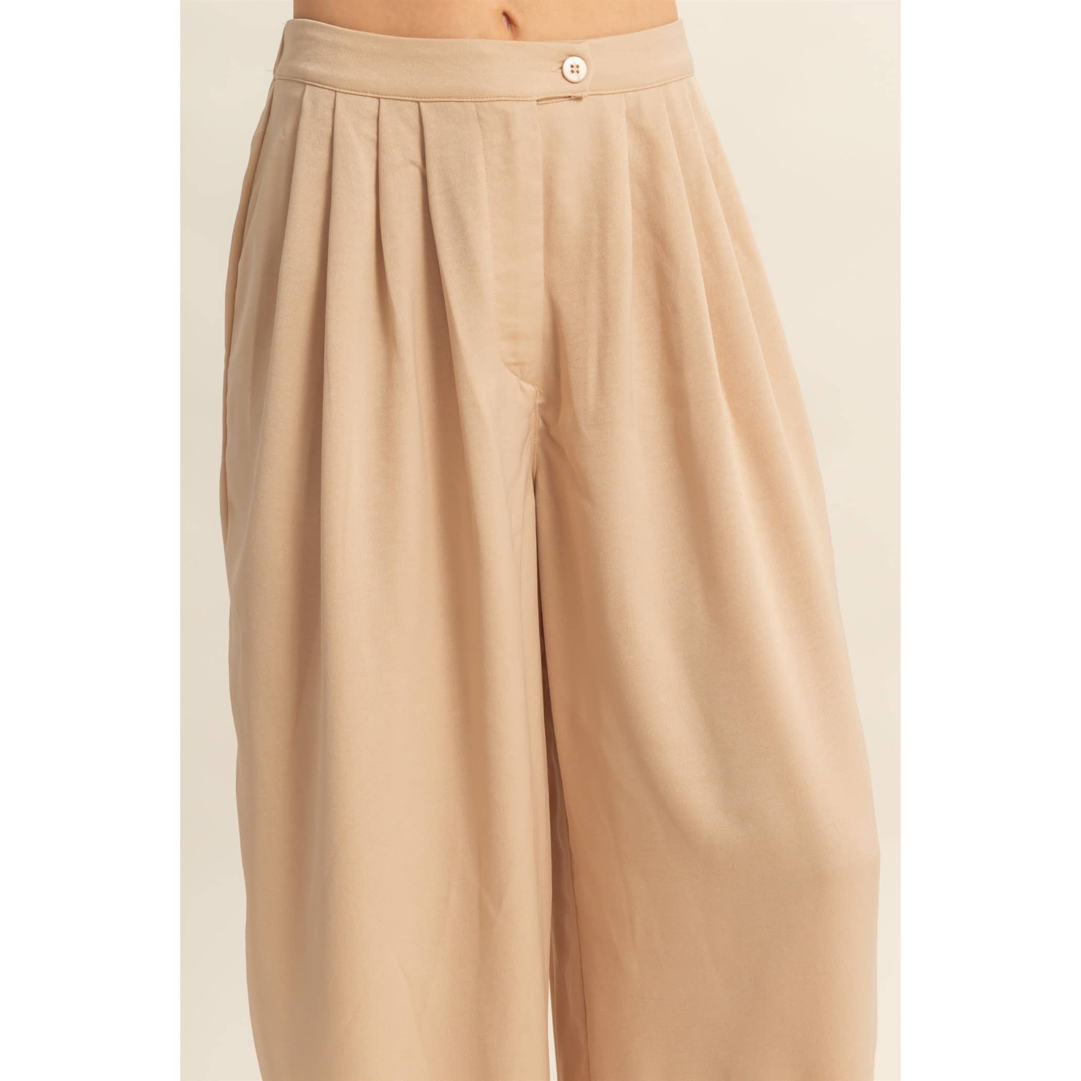 HYFVE - Wholesale Broek - Dames - Wijde Palazzo Broek Met Plooidetail6