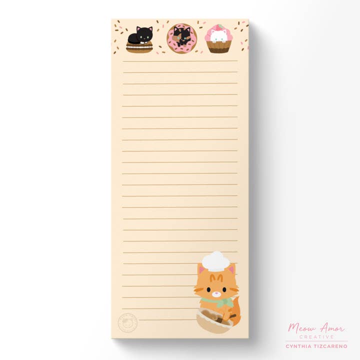Bakery Cats To Do List Notepad for wholesale by Meow Amor Creative