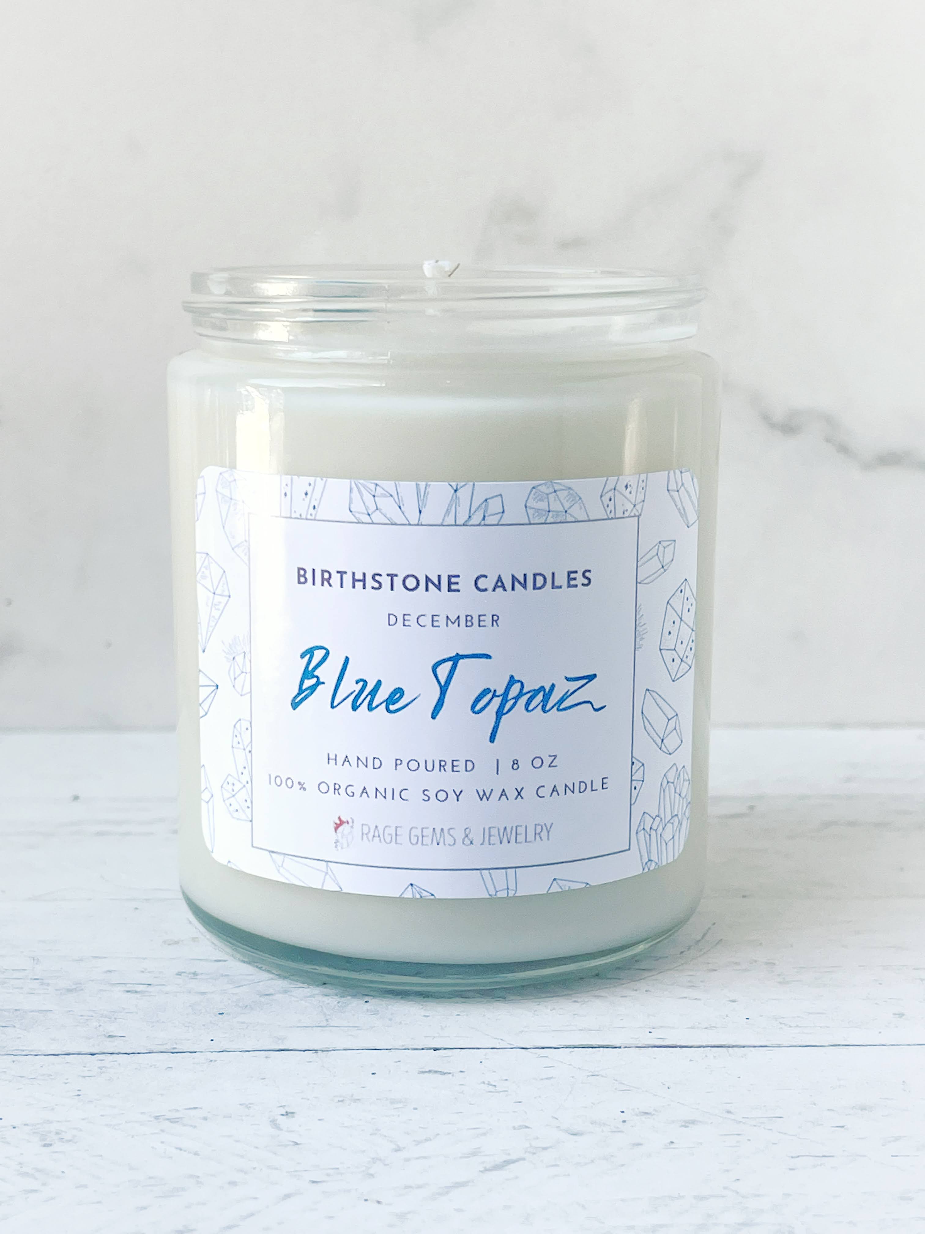 Rage Gems & Jewelry – Engroshandel Glaslys – December Birthstone Organisk Soy Wax Candle med Blå Topaz3