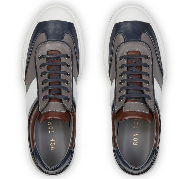 Multi Color Lace Up Sneakers - Brown Beige for wholesale on Faire
