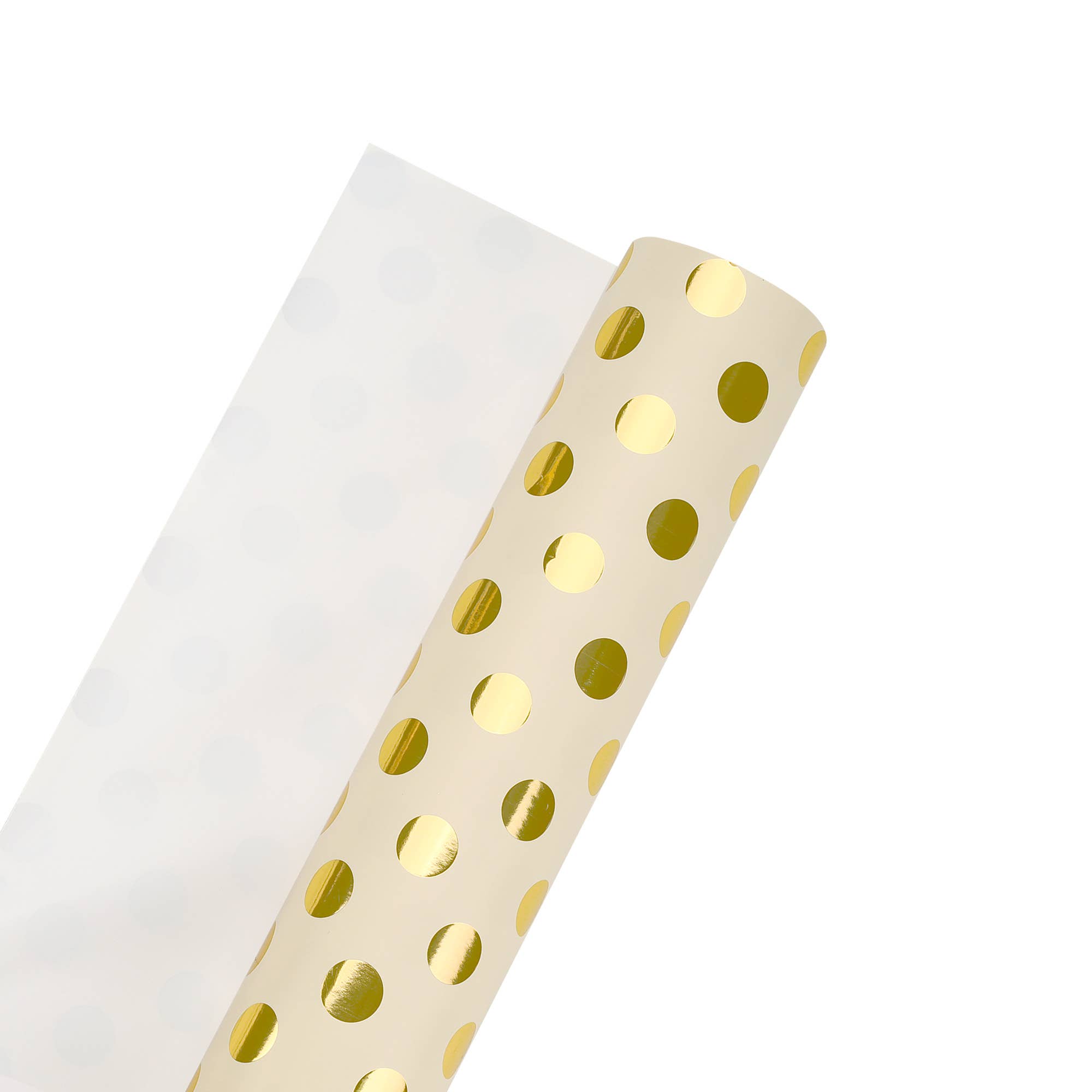 LA Ribbons Wholesale - Wholesale Wrapping Paper Roll - 24" x 417' Wrapping Paper Half Ream | Metallic Gold Polka Dot2