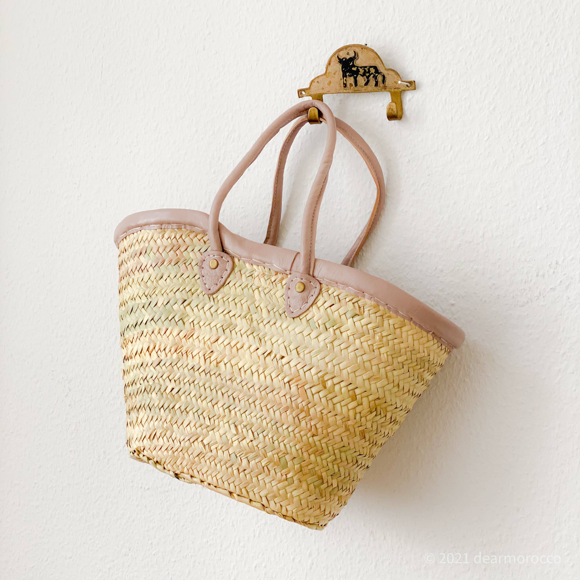 dear Morocco - Wholesale Beach Bag - French market basket // Moroccan /  with long leather handle7