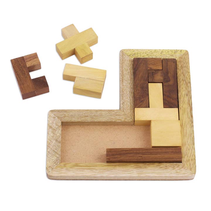 Novica Handmade Angled Challenge Wood Puzzle for wholesale by NOVICA