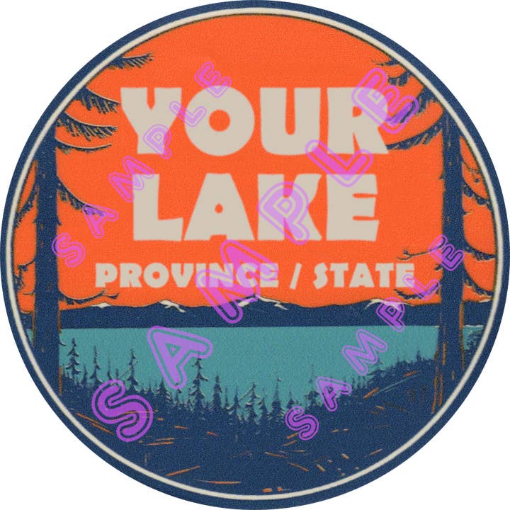 Autocollant vinyle personnalisé de style rétro/vintage Lake 834 pour la vente par Hilda74 Retro Designs