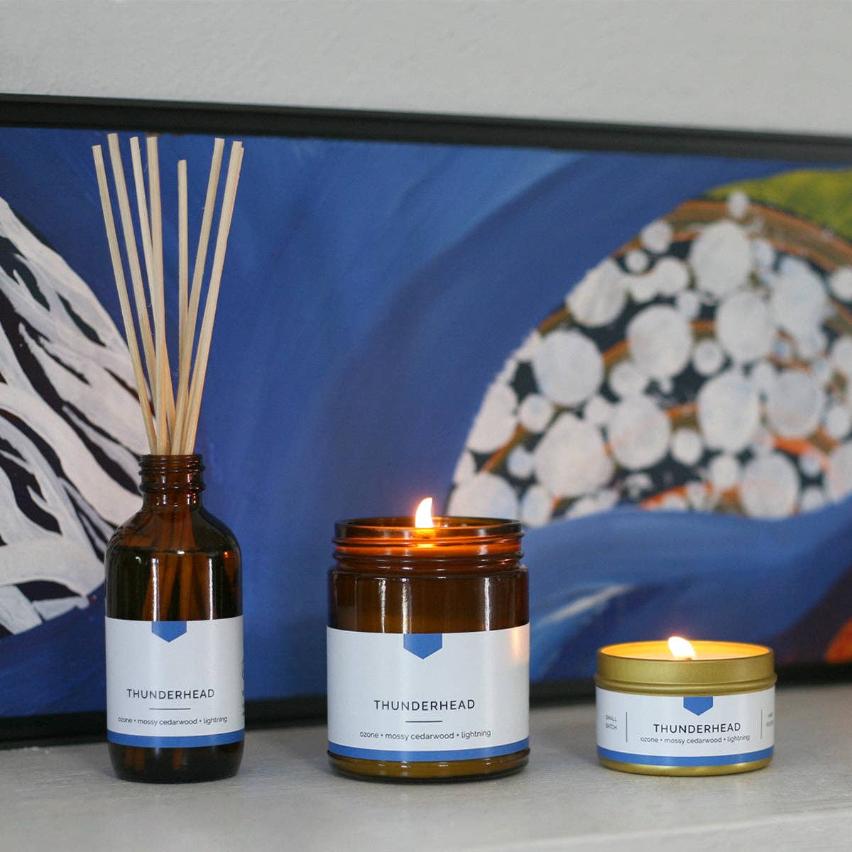 Vacant Wheel - Wholesale Reed Diffuser - THUNDERHEAD Reed Diffuser – Ozone + Mossy Cedarwood, Hand-Poured (4 oz)2