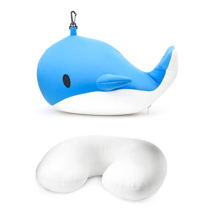 Kikkerland Design Inc - Wholesale Travel Pillow - Zip And Flip Pillow Whale
