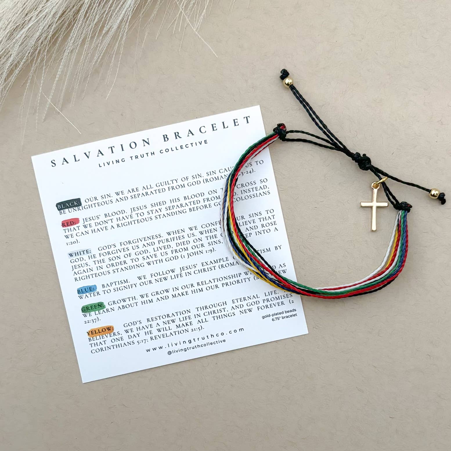 Living Truth Collective - Wholesale Woven/Braided Bracelet - Salvation Bracelet -Bright2