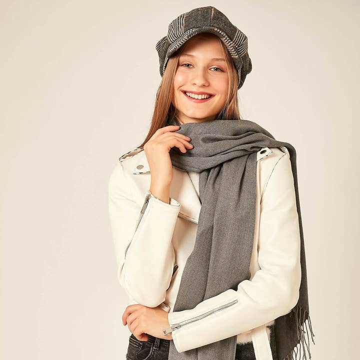 Women Winter Essential Classic Plain Shawl-Scarf with Tassel for wholesale by Wear Sierra