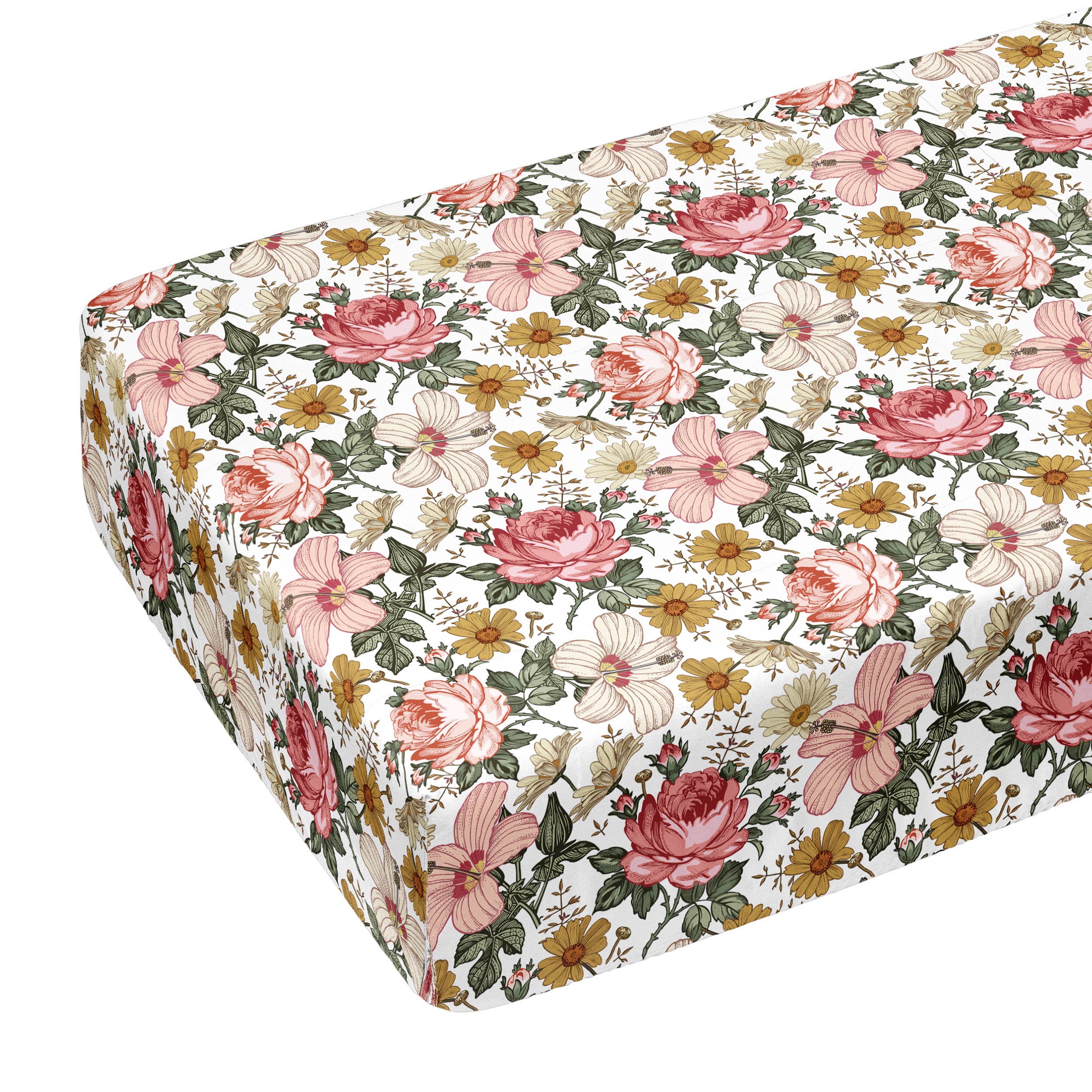 JLIKA - Wholesale Cot/Crib Sheets - Crib Sheets 100% Cotton Vintage bright floral2