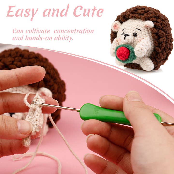 COFFEE HANDMADE DIY HEDGEHOG CROCHET MATERIAL KIT_CWMM0815 for wholesale on Faire