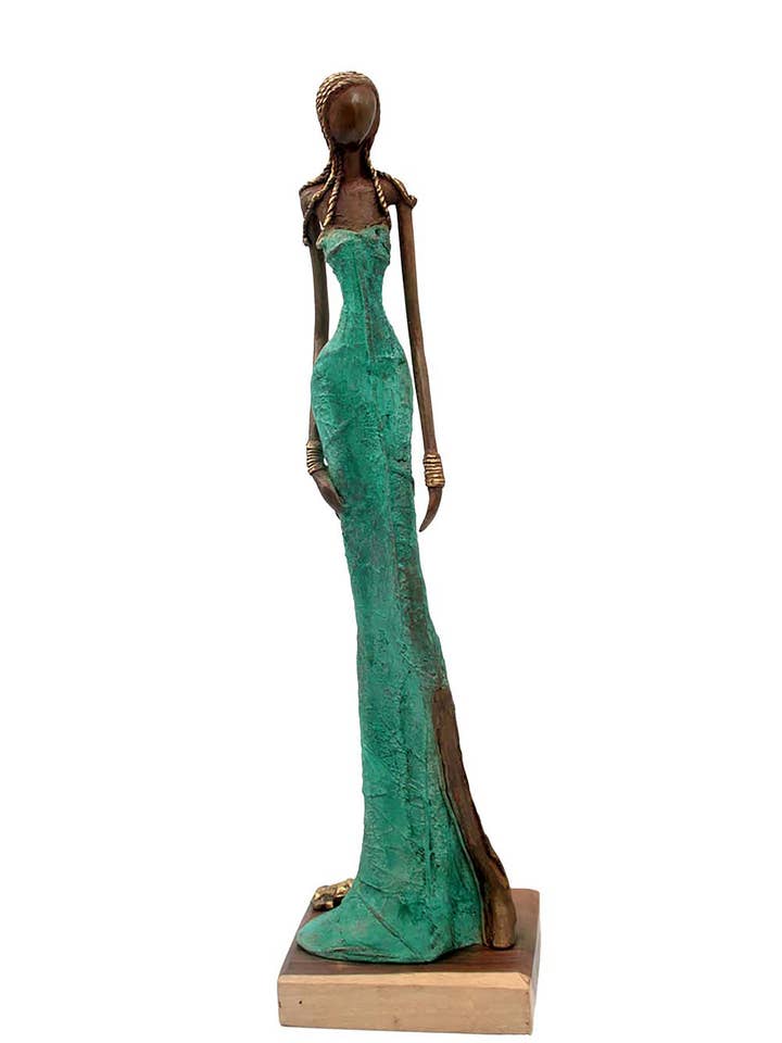 Bronze Issouf 55 cm grün Nr. 3 für den Großhandel von Lafi Bala