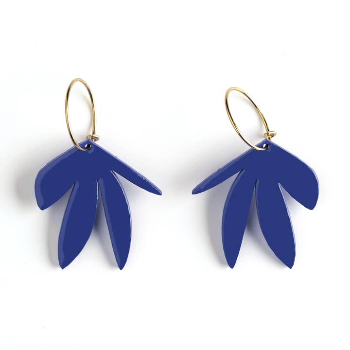 Brincos França em madeira lacada azul por atacado de LAKLAK