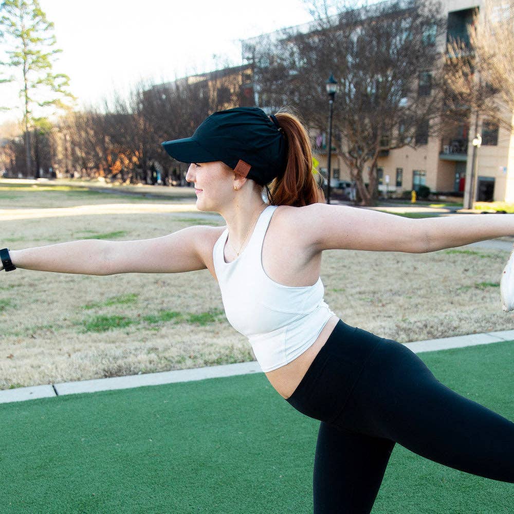Headbands of Hope | One Purchased One Donated - Vendita all'ingrosso Cappello per coda di cavallo - Donna - Cappello da corsa regolabile con coda alta - Nero8