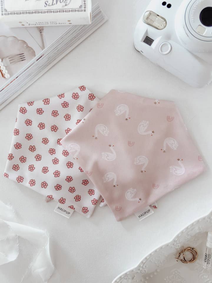 Swans & flora Reversible Dog Bandana for wholesale by Halipup