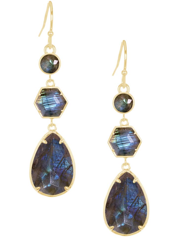 Orecchini Labradorite Statement - GF per la vendita all'ingrosso da parte di Zoey Simmons