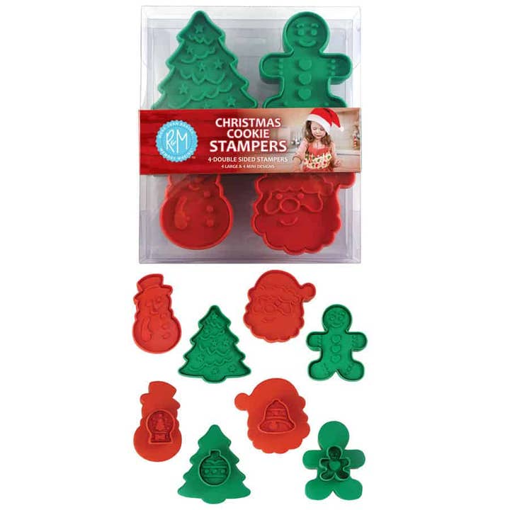 R&M International - Wholesale Cookie Cutter - Christmas Cookie Stamps Double Sided S/4
