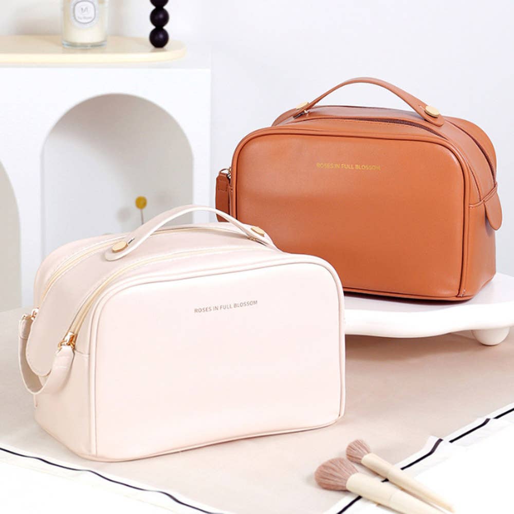 Sensibling Corp. - Vente Trousses de maquillage/cosmétique - Trousse de maquillage de grande capacité en similicuir4