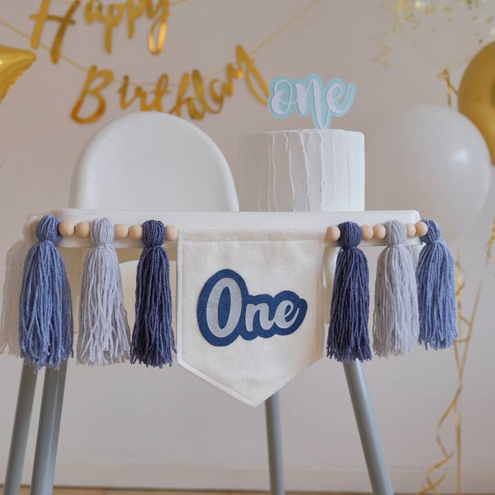 Kinderstoelbanner voor de eerste verjaardag van een jongen - 1e verjaardag voor wholesale door ChilDreams