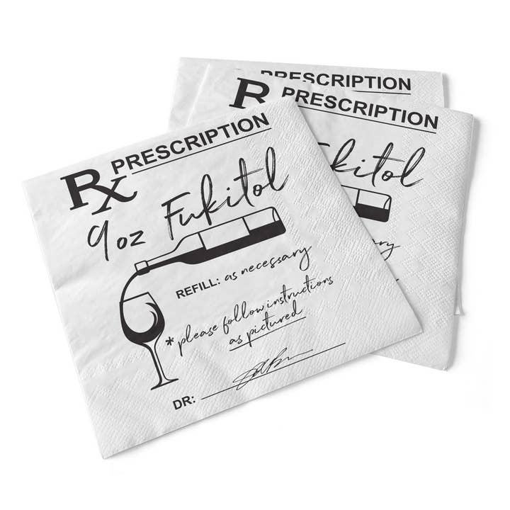 Rx Prescription | Beverage Napkins for wholesale by Pinetree Innovations