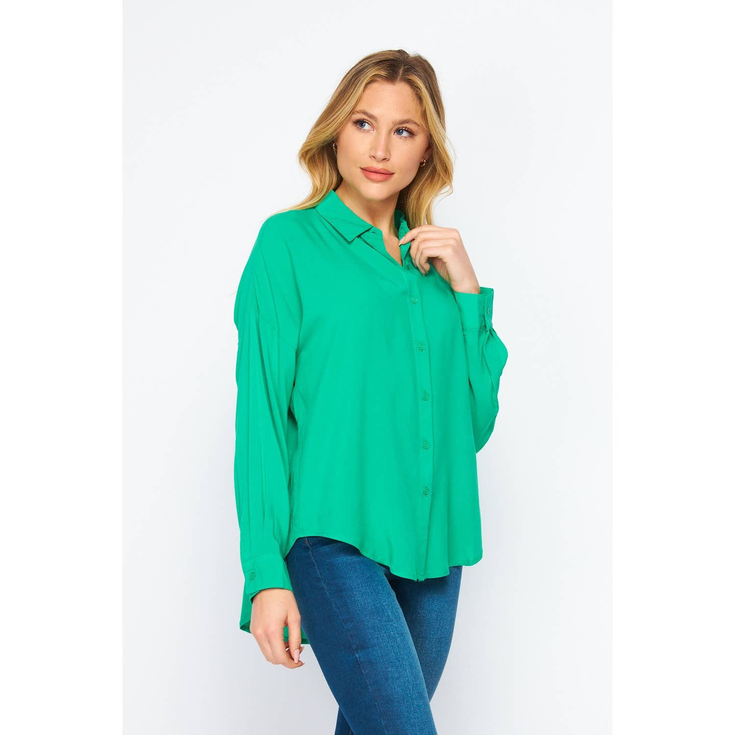 Timeless - Vente Chemise à col boutonné – femme - CHEMISE BOUTONNÉE SURDIMENSIONNÉE À MANCHES LONGUES8