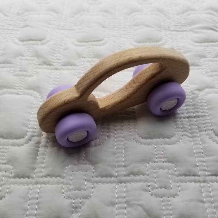 D & C TOYS - Wholesale Teether (Not Clip-On) - Baby - Silicone and Beech Wood Car Teether Toy