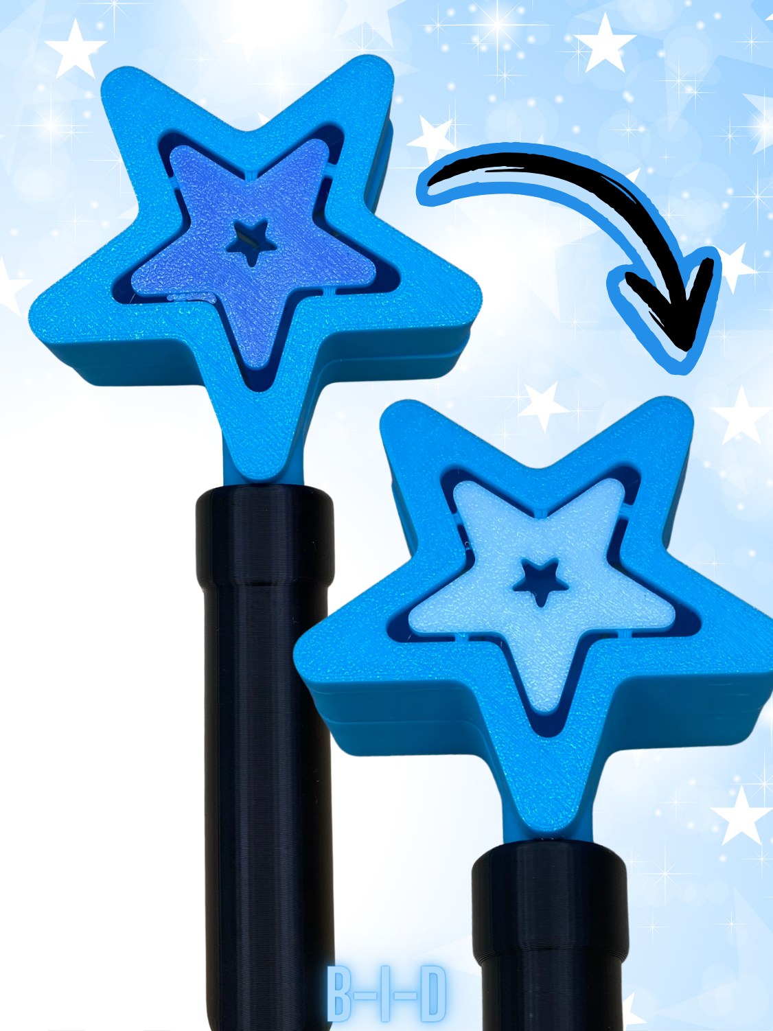 BID Designs - Wholesale Bath Bomb/Fizz - Star Bath Bomb Wand  Color Changing 1