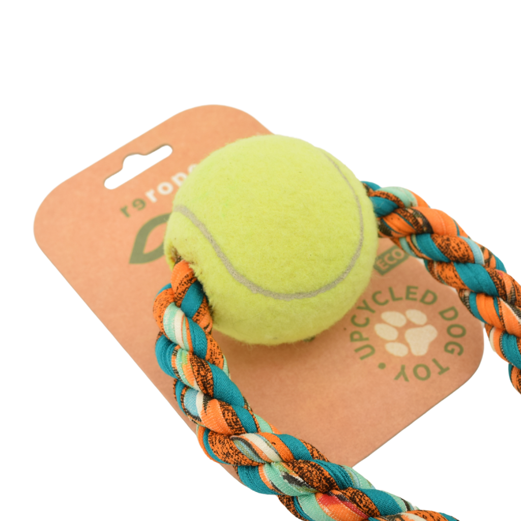 Shreds + rerope - Vente Jouet en corde – chien - Jouet pour chien ReRope Upcycled S Loop avec balle (lot de 10)16