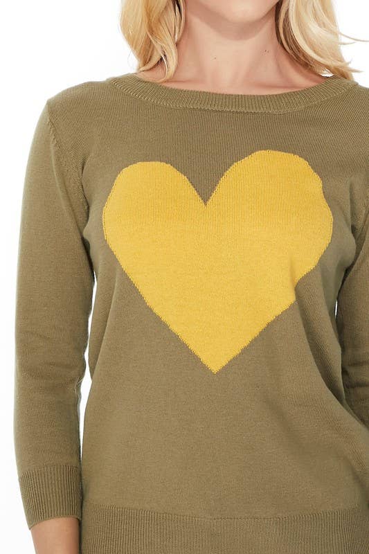 Lemon Tree - Wholesale Knit Sweater - Women's - Love Heart Crew neck Pullover Sweater5