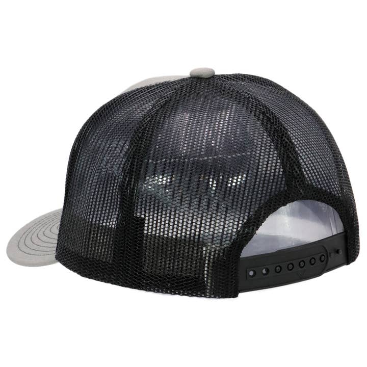 Cap Zone - Wholesale Trucker Hat - Unisex - Police Blue Line American Flag Mesh Trucker Hat