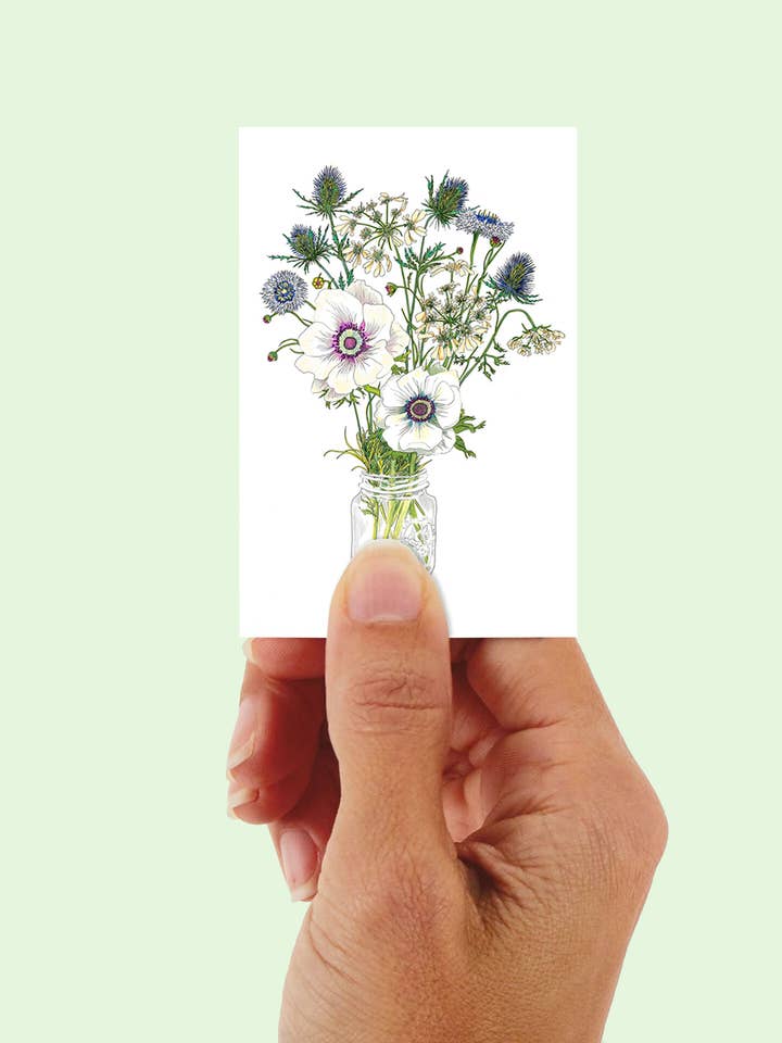 Gift Enclosure Card - Anemone & Thistle for wholesale by Vivid Cottage