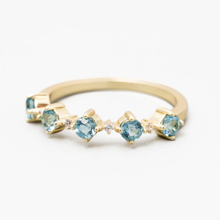 Anel Yasmine | Azul Londres por atacado de Heilo Jewelry