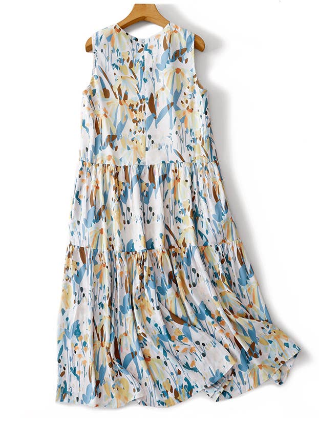 vintage floral printing tank dress women for wholesale by Whisper Mint