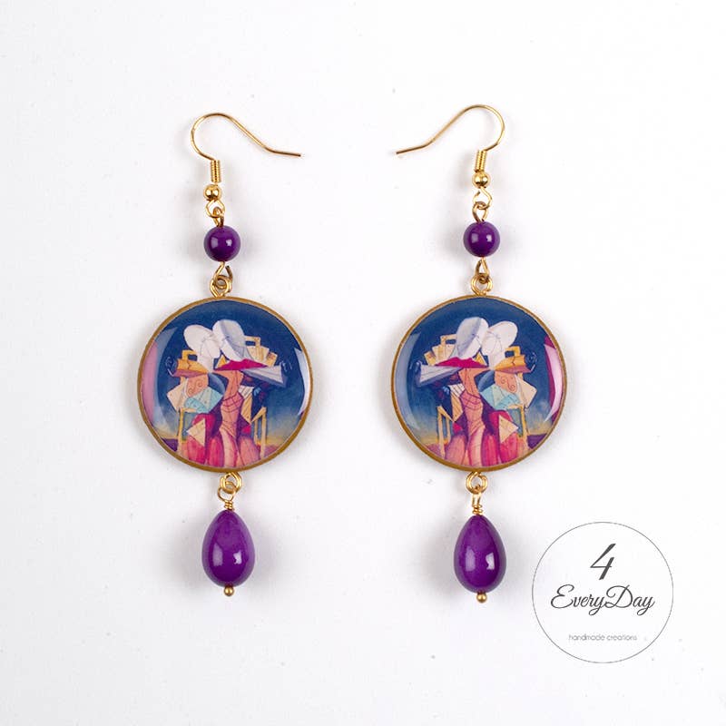 4everyday Handmade - Wholesale Dangle Earrings - Wood and Resin Earrings - Ettore and Andromeda De Chirico0