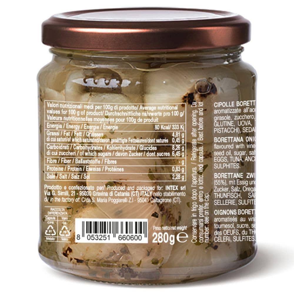 CONVIVIA for italian food lovers - Venta al por mayor Lata de conserva - Cebollas Borettane 280 g2