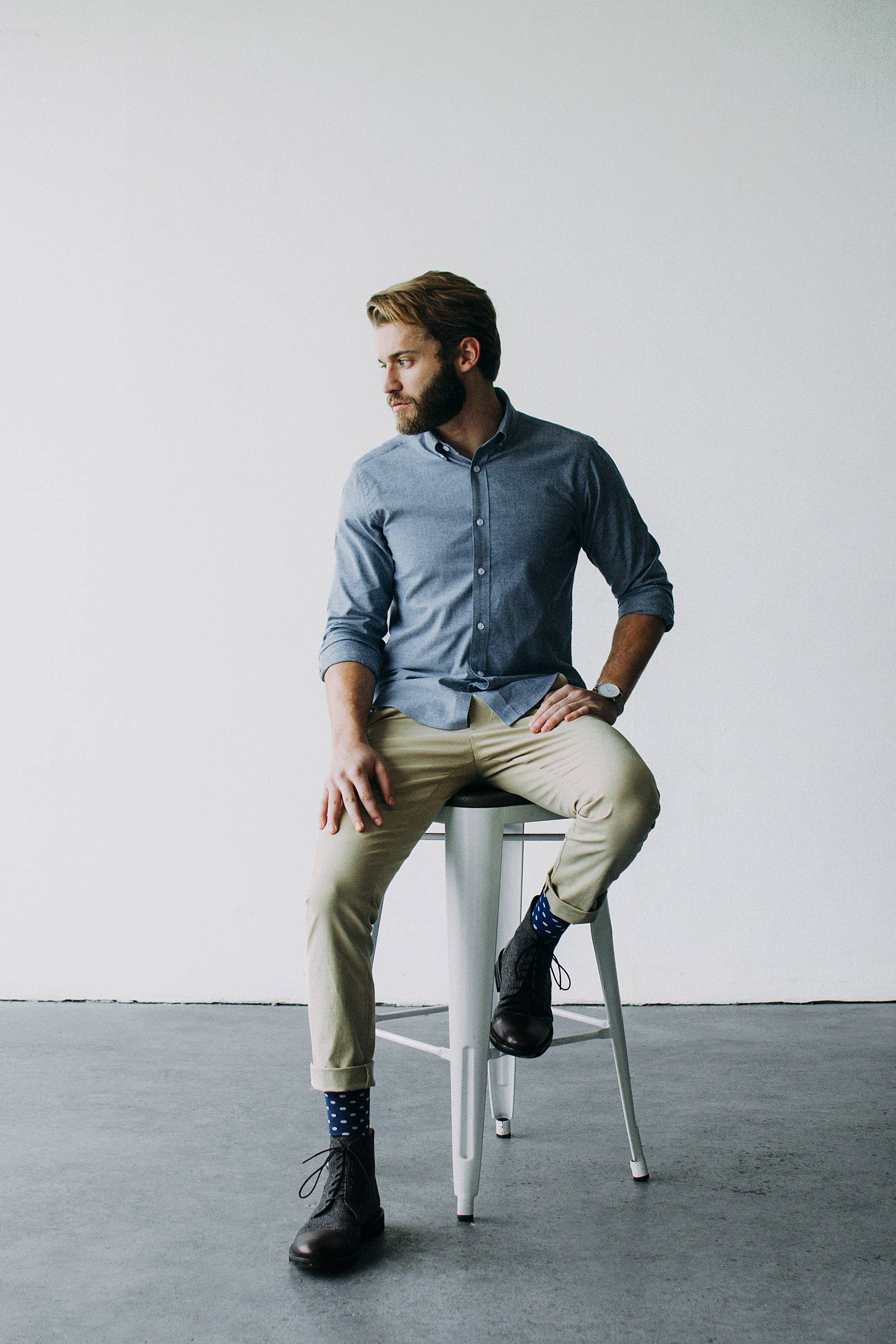 Alynn - Wholesale Shirt - Men's - Lucas Casual Untuckable Casual Fit Dress Shirt Blue By Alynn5