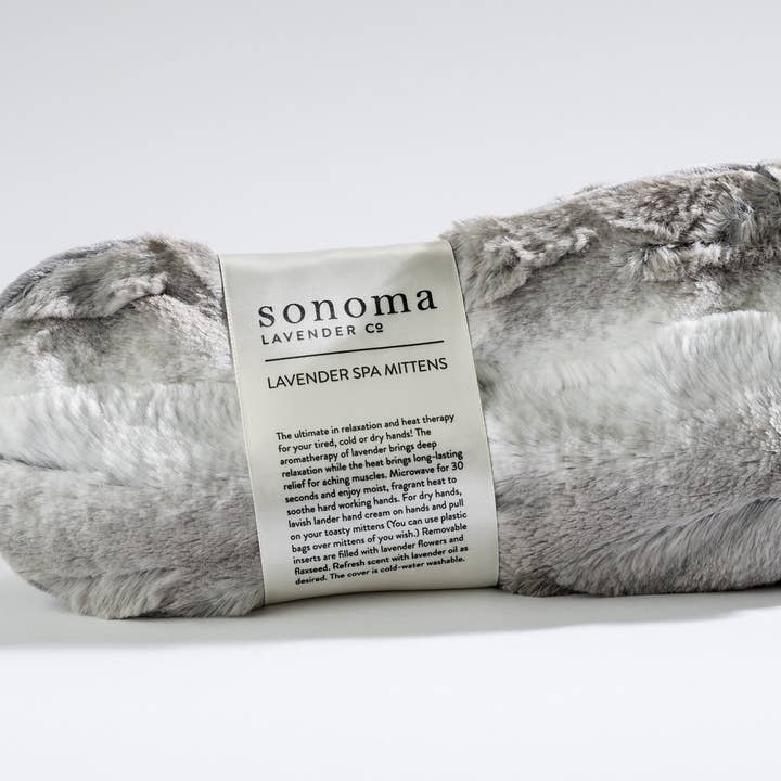 Spa Mittens - Lavender Angora Platinum for wholesale by Sonoma Lavender