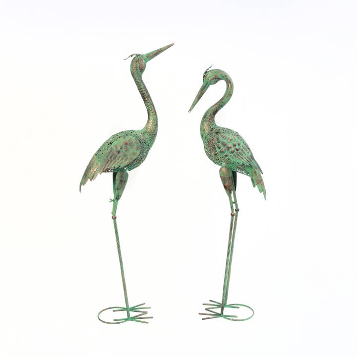 The Gerson Companies - Wholesale Decorative Figurine - 45.25"H Metal Heron Figurine, 2 Asst, K/D1